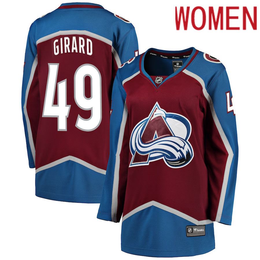 Women Colorado Avalanche #49 Samuel Girard Fanatics Branded Burgundy Breakaway Player NHL Jersey